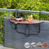 Balkon Klaptafel Voor Terracotta Mozaïek Potten-Staal Opknoping Tafel, Elegante Tafel Voor Terras Met Ankers