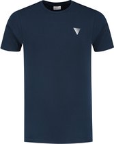 Purewhite -  Heren Slim Fit   T-shirt  - Blauw - Maat XS