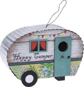 Caravan Happy Camper Vogelhuis - 23  x 14 x 18 cm -  2 stuks
