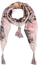 Dames - Sjaal - Summer - Tropical - Roze - Grijs