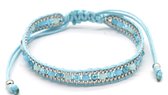 Armband Dames - Glaskralen Facet - Verstelbaar - Blauw