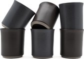Kade 171 - Koffiekopjes - set van 6 kopjes - 150ML - grijs - zwart - keramiek - hip en trendy