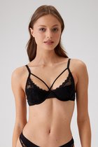 Viuma Vrouw Zwart 466061 Kanten Beugelbeha Bralette Bh Dagelijks Comfort Hoogwaardig Kwaliteit