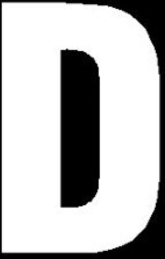 Cijfersticker D plakletter huisnummersticker containersticker WIT 10x5cm