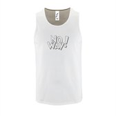 Witte Tanktop sportshirt met "No Way" Print Zilver Size XL