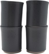 Koffiekopjes - koffiemok - koffiebeker - set van 4 kopjes - 150ML - keramiek - hip en trendy - kado voor hem & haar - donkerblauw/ grijs