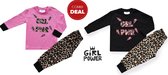 Fun2wear - kleuter / kinder - meisjes - pyjama - 1+1 COMBIDEAL- Girl Power! - maat 98