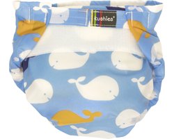 Kushies - Luier - Wasbare luiers - All-in-one - Blauw / Walvis - 4 t/m 10 kg