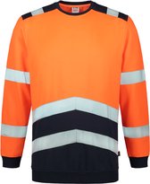 Tricorp Sweater High Visibility Bicolor 303004 Fluor Oranje-Ink - Maat 4XL