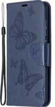 Samsung Galaxy A52 Hoesje - Mobigear - Butterfly Serie - Kunstlederen Bookcase - Blauw - Hoesje Geschikt Voor Samsung Galaxy A52