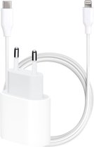 USB-C Oplader Snellader iPhone 11/12/13 met USB C naar Apple Lightning iPhone Oplader Kabel 1 Meter - Wit - Geschikt voor Apple iPhone 5/6/7/8/SE/X/XR/XS/11/12/13 - Apple USB C Lad