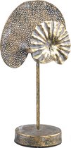 PTMD Daniek Gold iron candle holder Lily Leaf - metalen kaarsenhouder goud kleur lelie blad