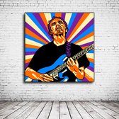 Pop Art JJ Cale Poster in lijst - 90 x 90 cm en 2 cm dik - Fotopapier Mat 180 gr Framed - Popart Wanddecoratie inclusief lijst