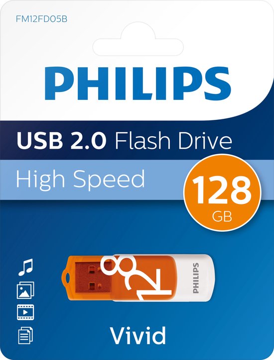 Philips FM12FD75B/00 128 Go USB 3.2 Orange/Blanc