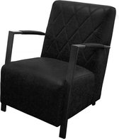 Industriële fauteuil Isabella | leer Colorado antraciet 01 | 65 cm breed