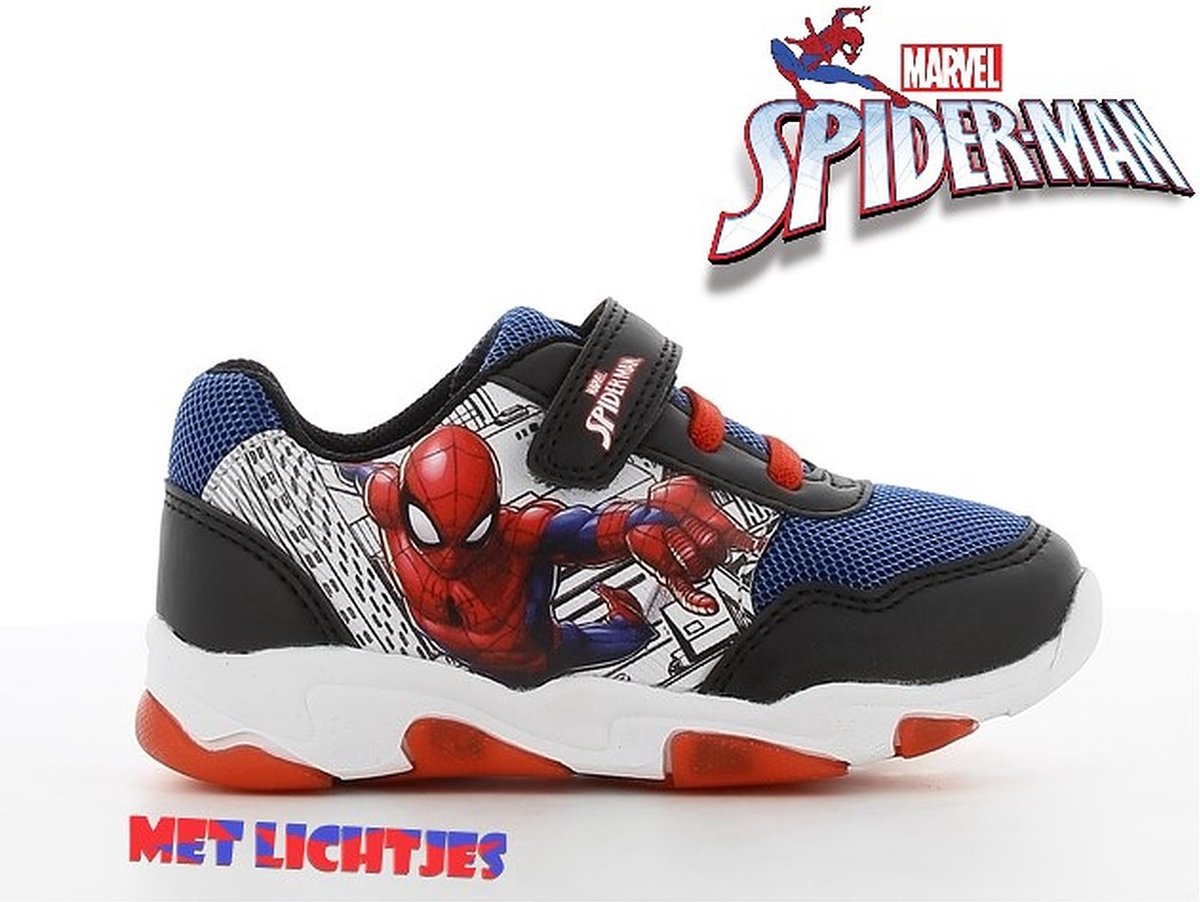 Marvel Spider Man zwarte kinderschoenen met lichtjes maat 30 sneakers voor. bol