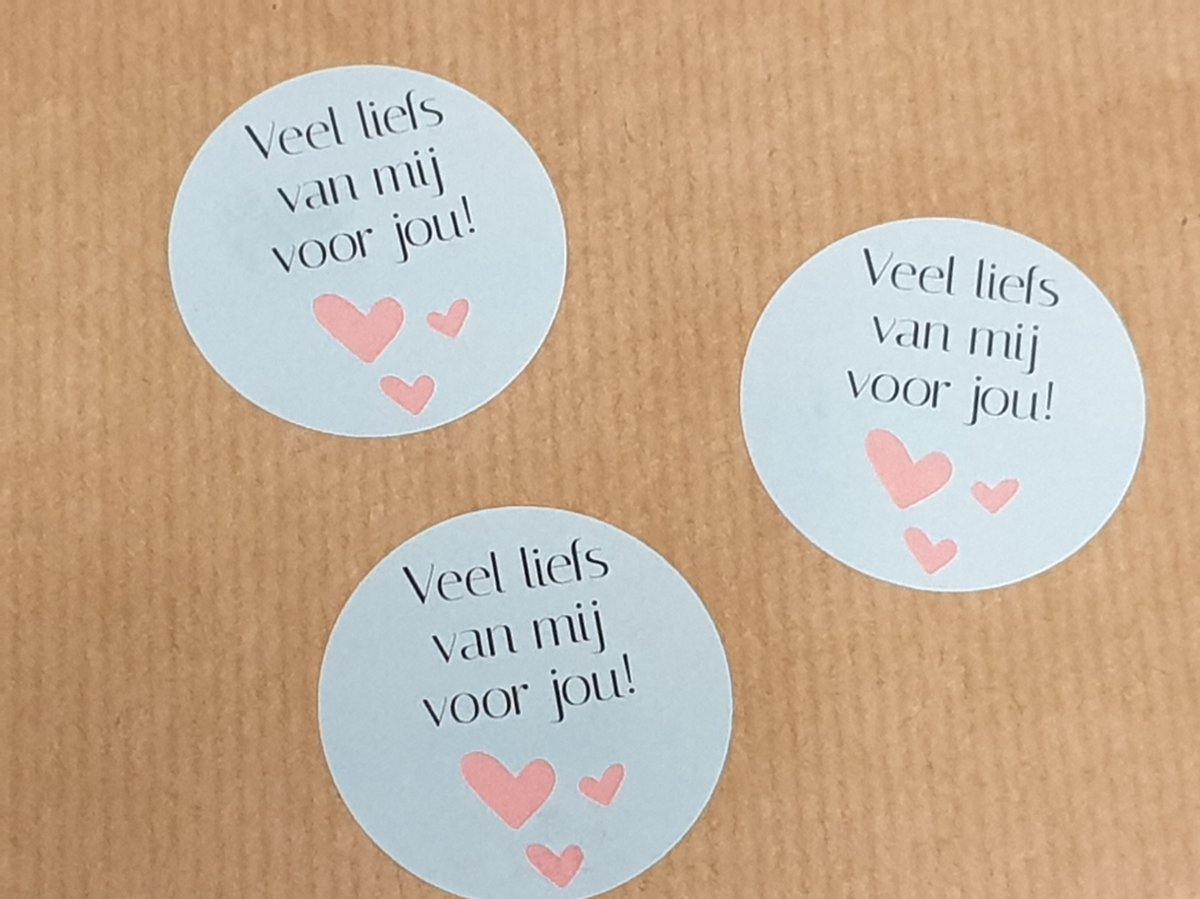 Ronde Stickers Veel Liefs Van Mij Voor Jou Meer Leuks Cadeau Sticker Bol Com