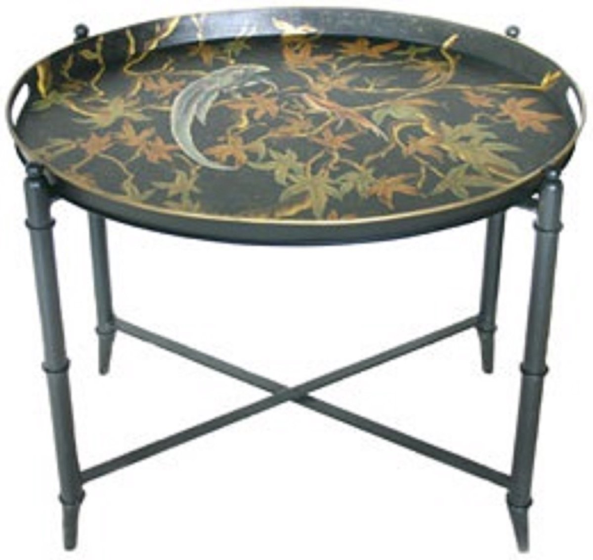 Bijzettafel met dienblad Black Bird, 62x47x57cm hg