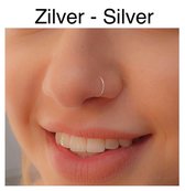 Fake Neuspiercing - Zilver - Fake Septum RVS - Nep Neusring - Fake Piercing