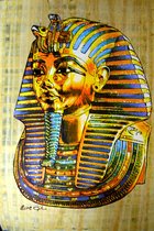Egyptische papyrus met afbeelding van Toetanchamon