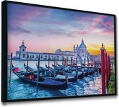 Akoestische panelen - Geluidsisolatie - Akoestische wandpanelen - Akoestisch schilderij AcousticPro® - paneel met zonsondergang in Venetië, Italie - design 165 - Premium - 130x90 -