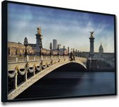 Akoestische panelen - Geluidsisolatie - Akoestische wandpanelen - Akoestisch schilderij AcousticPro® - paneel met Alexandre 3 brug, Parijs - design 173 - Premium - 230x160 - Wit- W