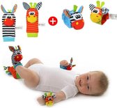 Zachte pluche rammelaar - pasgeboren baby - educatief speelgoed - hand/voet coördinatie