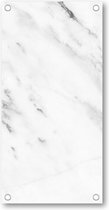 White Marble - Wit Marmer Patroon - Tuinposter 100x200 - Wanddecoratie - Minimalist