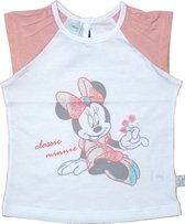 Disney Minnie Mouse Meisjes Topje - Roze Wit - Mouwloos shirt - Maat 86