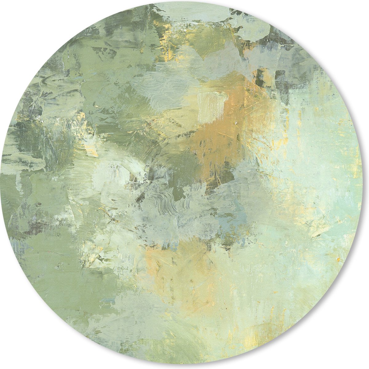 Muismat rond 40x40 cm - Mousepad Olieverf-schilderij groen - Ronde muismatten