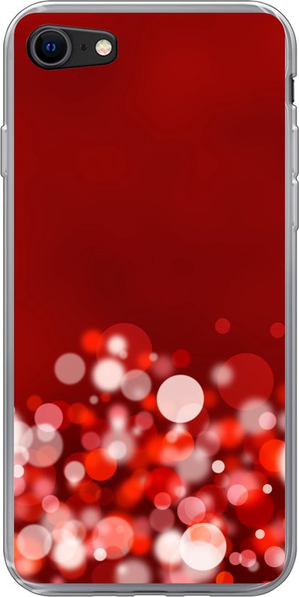 iPhone 7 hoesje - Rode glitters bij een onscherpe achtergrond - Siliconen  Telefoonhoesje | bol