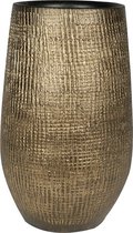 Hoge pot Ryan Shiny Gold 31x68 cm ronde gouden bloempot voor binnen