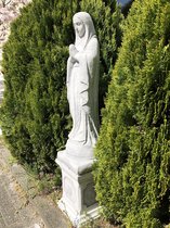 Mother Mary / Mother Mary, grand sur socle, statue en pierre pleine.