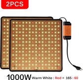 LED - Grow Light Panel - Full Spectrum - Phyto Lamp - AC85-240V - Voor Indoor - Planten Groei Licht - 2 stuks - rood en warm licht