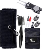 Firsttee Golf Starters Kit - Golf accessoires - Pitchfork - Handdoek -  Golfclub borstel - Golfbal marker - Cadeau