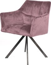 Armstoel Silva 2 stuks - Raster Draaibaar - Roze velours - Industrieel meubels - Design