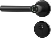 Slotman Solutions Slimme deurklink - deurklink zwart - deurkruk - deurklink vergrendeling - smart lock - deurklink vingerafdruk - mat zwart - DIN Links