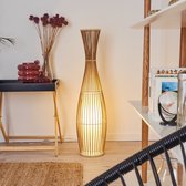 Sarada Vloerlamp Bruin, 1-lamps, Boho-Stijl, Bamboe Lamp, Woonkamer Lamp, Kamerlamp