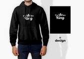 King & Queen koppel trui | Premium Hoodie sweater | Matching Hoodies | I'm Her King | Maat Smal