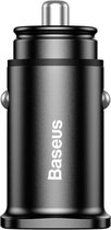 Baseus USB A Autolader 30W Dual Poorten Aluminium Snelle Car Charger Ondersteunt PD QC 3.0 Compatibel met iPhone 12 12Mini 12 Pro 12 Pro Max SE 2020 11 Pro XS Max, Galaxy S21 S20 N