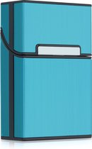 kwmobile Sigaretten doosje - Kunststof sigarettenhouder - Met magnetische sluiting - in lichtblauw