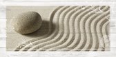 Dibond - Zen / Steen / Zand - Collage steen in Beige / wit / zwart / bruin - 40 x 80 cm.