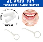 Orthodontische Aligner Set - 2x2 Orthodontic Chewies Neutraal - 2 Witte removers - Beugelverzorging