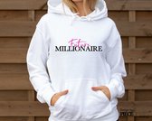 Dames Hoodie | Millionaire Wit Maat S