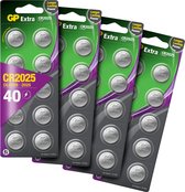 GP Extra Lithium CR2025 - batterijen CR2025 3V knoopcel batterij - 40 stuks