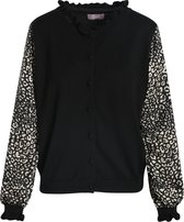 Cassis Dames Cardigan met luipaardmouwen - Trui - Maat 44