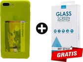 Crystal Backcase Transparant Shockproof Met Pasjeshouder Hoesje iPhone 6 Plus/6s Plus Geel - Telefoonhoesje - Smartphonehoesje - Zonder Screen Protector