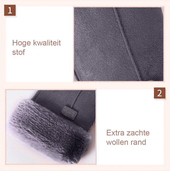 Gants femme extra doux avec doublure intérieure en laine gris