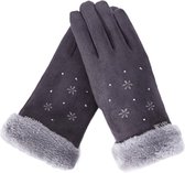 Gevoerde Handschoenen – Met Touchscreen Bediening – Sneeuw Patroon – Grijs