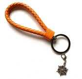 Sleutelhanger - Oranje - Wintersport - Sneeuw - Vlok - Sport - Hanger - Leer - Kleur - Sportsieraad - Sieraad - Sportsieraden - Sieraden - Team - Teamkado - Kerst - Kerstkado